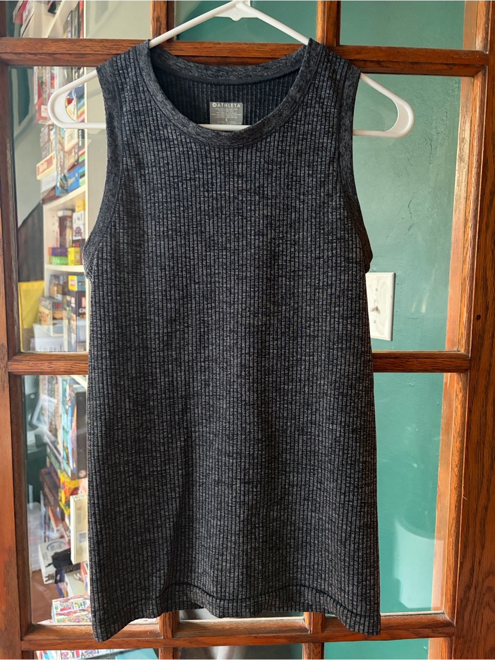 ATHLETA CYA Renew Ribbed Tank, Gray, Size Small